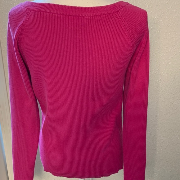 Women's 1X Lauren Ralph Lauren Pink Sweater with Button Detail - Picture 5 of 9